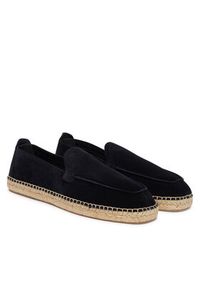 Emporio Armani Espadryle EM005854 AF23967 UB117 Granatowy. Kolor: niebieski. Materiał: skóra, zamsz #4
