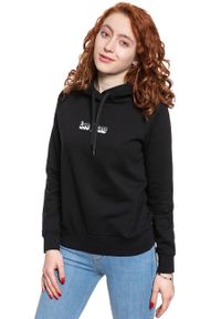 Lee - BLUZA LEE DAMSKA HOODIE BLACK L53WTX01. Okazja: na uczelnię, na co dzień. Typ kołnierza: kaptur. Materiał: bawełna, jeans, denim, materiał. Wzór: nadruk. Sezon: lato. Styl: sportowy, casual #5