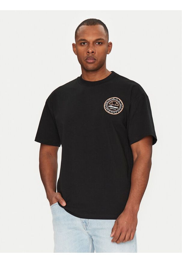 Ellesse T-Shirt Duomo SHZ21889 Czarny Relaxed Fit. Kolor: czarny. Materiał: syntetyk