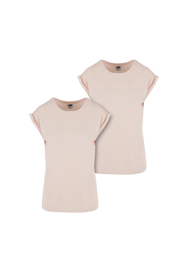 Koszulka damska Urban Classics extended shoulder (x2). Kolor: różowy