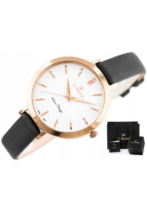 NoName - Zegarek ZEGAREK DAMSKI G. ROSSI LUNA KLASYCZNY +BOX GRAWER. Styl: klasyczny