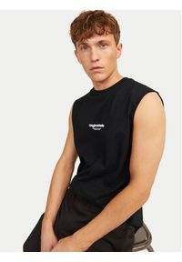 Jack & Jones - Jack&Jones Tank top Vesterbro 12250430 Czarny Oversize. Kolor: czarny. Materiał: bawełna