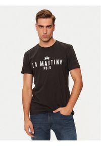 La Martina T-Shirt ZMR322 JS206 Czarny Regular Fit. Kolor: czarny. Materiał: bawełna #1