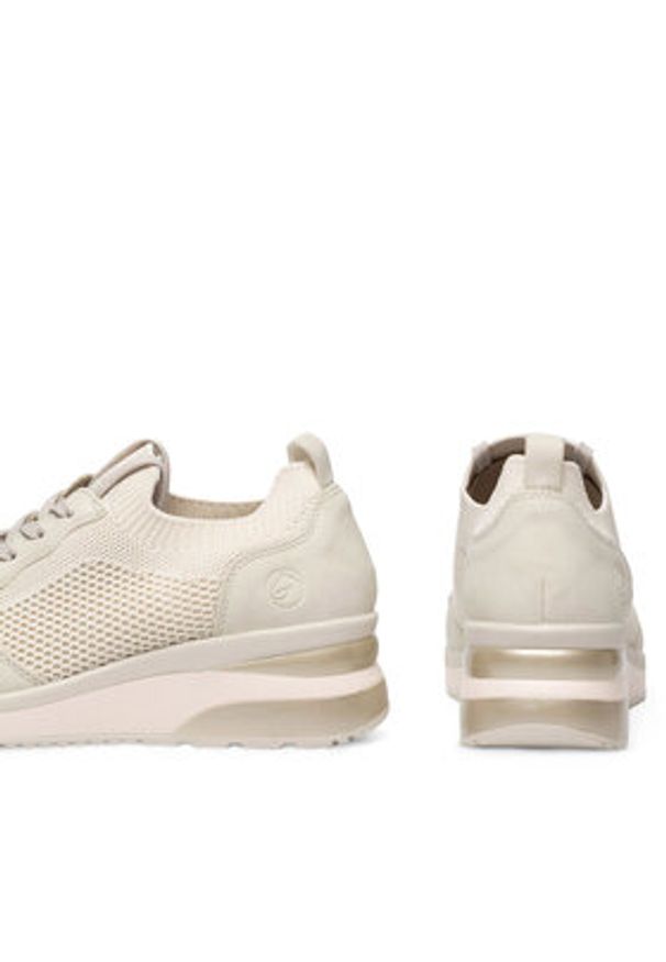 Remonte Sneakersy D2406-60 Beżowy. Kolor: beżowy. Materiał: materiał