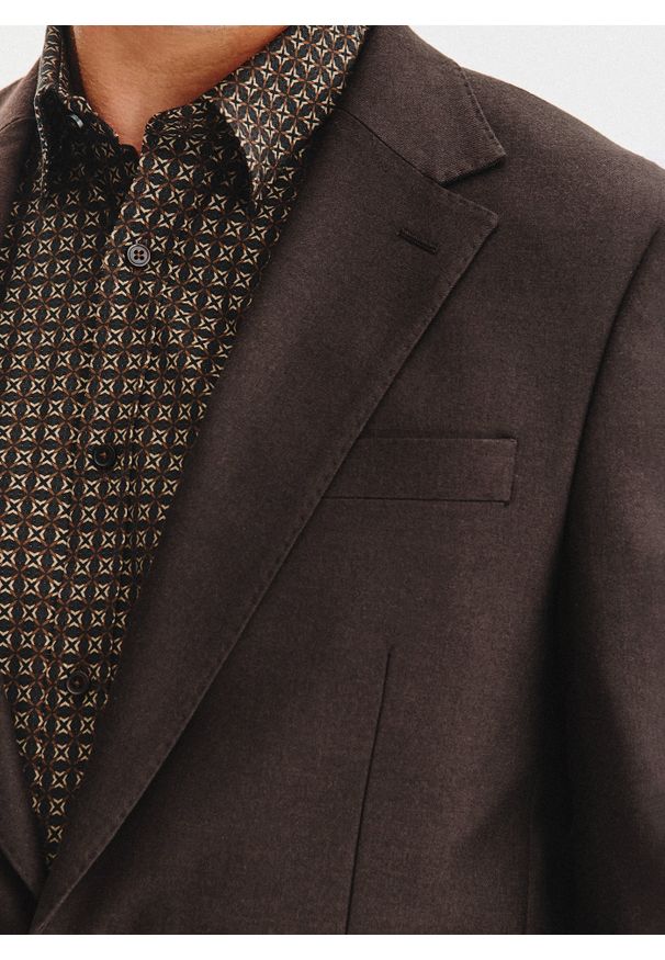 Pako Lorente - PAKO LORENTE – Brązowa marynarka męska. Kolor: szary, beżowy, brązowy. Materiał: elastan, wiskoza, poliester. Sezon: jesień