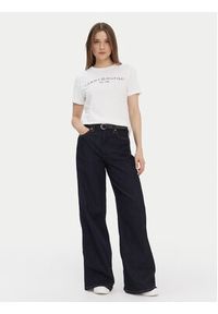 TOMMY HILFIGER - Tommy Hilfiger T-Shirt Logo WW0WW40276 Biały Regular Fit. Kolor: biały. Materiał: bawełna #4