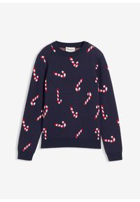 bonprix - Cienki sweter z motywem bożonarodzeniowym. Kolor: niebieski #1
