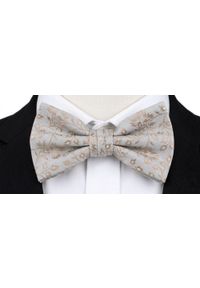 Mucha Męska z Poszetką - Chattier - Popielata z Beżowym Wzorem Kwiatowym. Kolor: szary, wielokolorowy, beżowy. Wzór: kwiaty. Styl: elegancki, sportowy #3