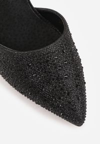 Renee - Czarne Szpilki Vices z Drobnymi Cyrkoniami i Skórzaną Wkładką Vortinia. Okazja: na karnawał. Kolor: czarny. Materiał: skóra. Sezon: wiosna, lato. Obcas: na szpilce #4