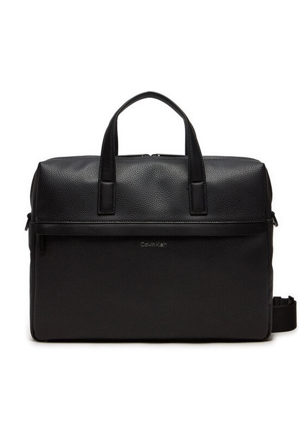 Calvin Klein Torba na laptopa K50K512247 Czarny. Kolor: czarny. Materiał: skóra