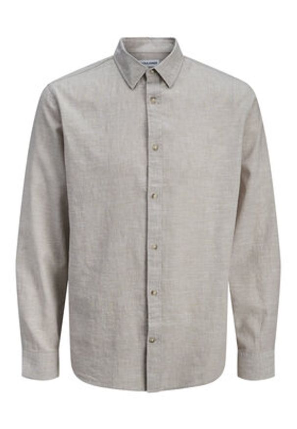 Jack & Jones Koszula Summer 12289174 Beżowy Regular Fit. Kolor: beżowy. Materiał: bawełna
