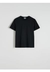 Reserved - T-shirt regular fit z modalem - czarny. Kolor: czarny. Materiał: bawełna