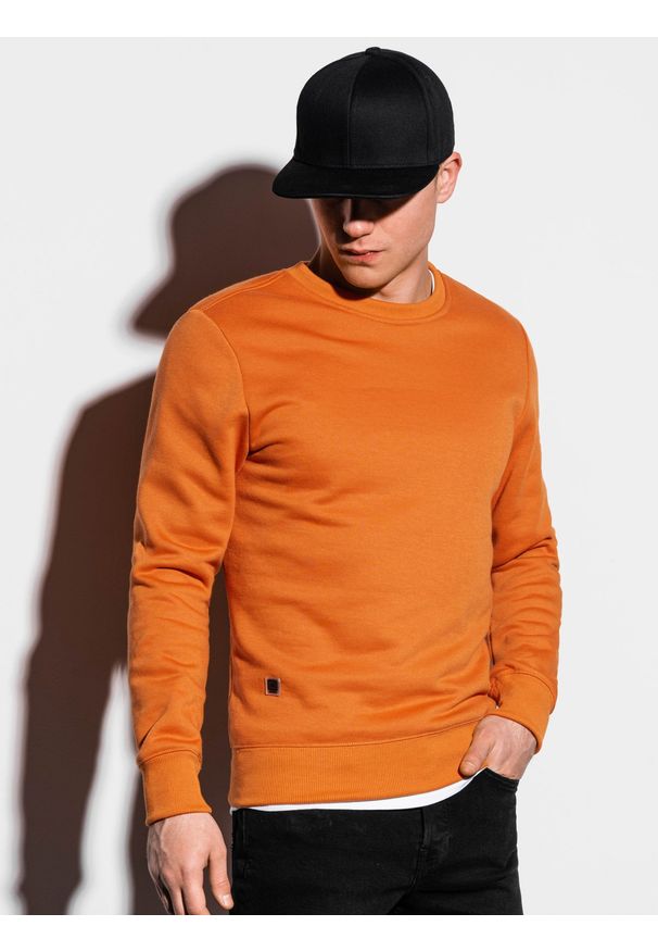 Żółta bluza Ombre Clothing klasyczna, bez kaptura, na co dzień