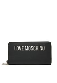 Love Moschino - LOVE MOSCHINO Duży Portfel Damski JC5611PP1MKD000B Czarny. Kolor: czarny. Materiał: skóra