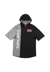 Mitchell & Ness - Bluza z kapturem z krótkim rękawem San Antonio Spurs split. Typ kołnierza: kaptur. Kolor: wielokolorowy, szary, czarny. Długość rękawa: krótki rękaw. Długość: krótkie. Sport: koszykówka #1