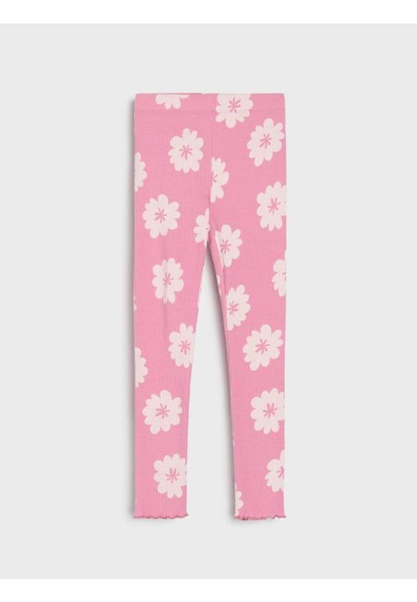 Sinsay - Bawełniane legginsy w kwiatki - wielobarwny. Materiał: bawełna. Wzór: kwiaty