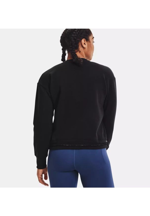Bluza damska Under Armour Rival Fleece Mesh Crew (1365847-001). Okazja: na co dzień. Kolor: czarny. Materiał: mesh. Długość rękawa: raglanowy rękaw. Wzór: jednolity. Styl: casual, klasyczny