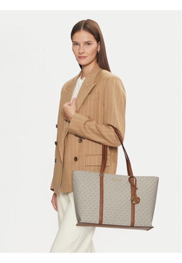 MICHAEL Michael Kors Torebka Temple Tote 30R4G1LT3B Beżowy. Kolor: beżowy. Materiał: skórzane