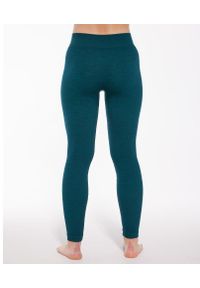 Legginsy damskie Brubeck JOGA MERINO. Kolor: zielony. Sport: joga i pilates
