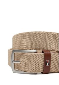 TOMMY HILFIGER - Tommy Hilfiger Pasek Męski Denton Elastic 3.5 AM0AM13354 Beżowy. Kolor: beżowy. Materiał: materiał