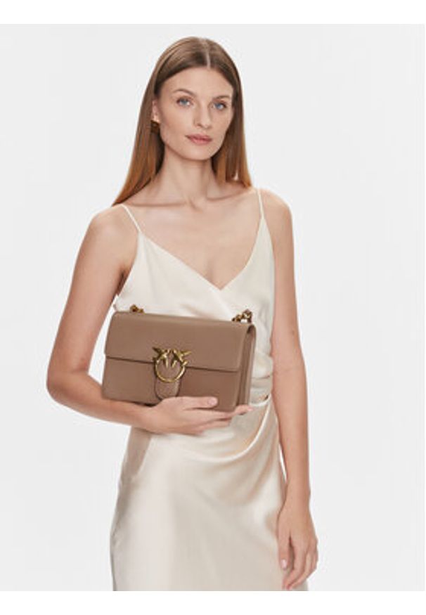 Pinko Torebka Love One Classic Dc AI 23-24 PLTT 100941 A0F1 Beżowy. Kolor: beżowy. Materiał: skórzane