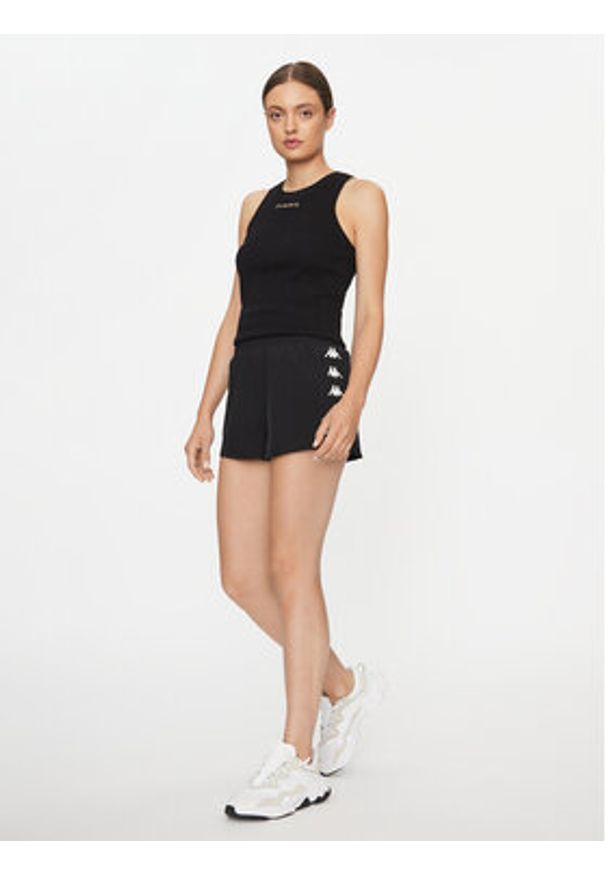 Kappa Szorty sportowe 312087 Czarny Regular Fit. Kolor: czarny. Materiał: syntetyk