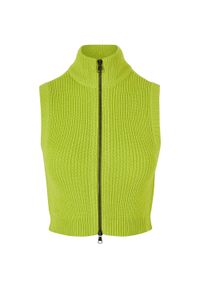 Urban Classics - Bezrękawnik dzianinowy damski krótki. Kolor: żółty. Materiał: dzianina. Długość rękawa: bez rękawów. Długość: krótkie