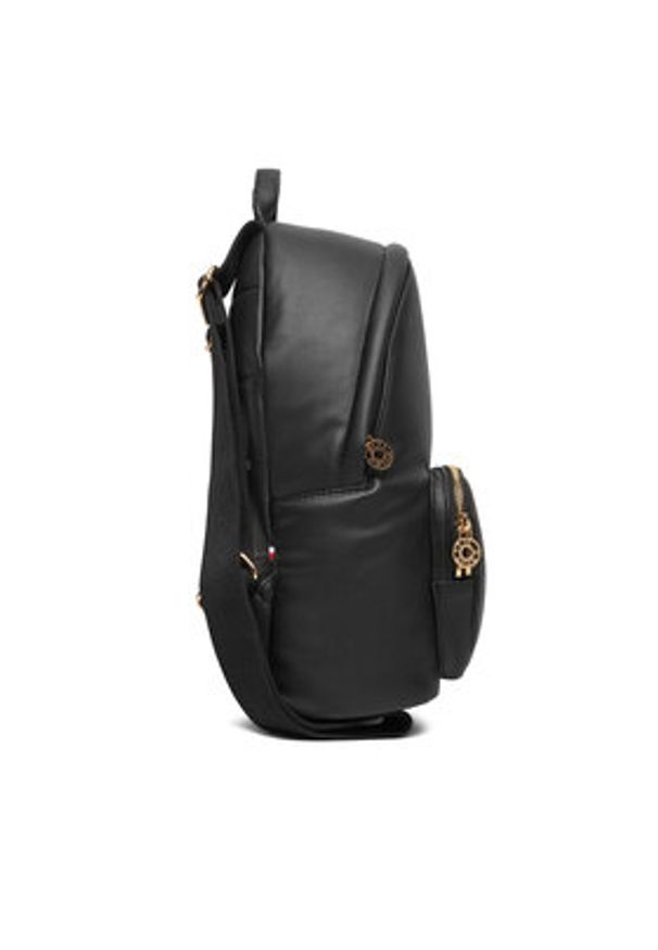 TOMMY HILFIGER - Tommy Hilfiger Plecak Popette Soft Dome AW0AW17652 Czarny. Kolor: czarny. Materiał: skóra