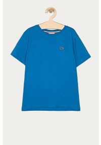 Lacoste - T-shirt dziecięcy 98-164 cm. Okazja: na co dzień. Kolor: niebieski. Materiał: bawełna, materiał, dzianina. Wzór: gładki. Styl: casual #1
