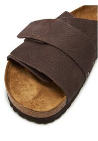 Birkenstock Klapki Kyoto Lenb 1022498 Brązowy. Kolor: brązowy. Materiał: nubuk, skóra