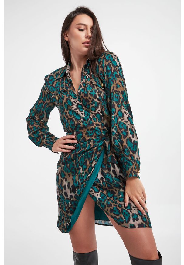 Pinko - Sukienka w panterkę Alix PINKO. Wzór: motyw zwierzęcy