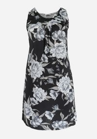 Born2be - Czarna Trapezowa Sukienka Midi w Kwiaty Lexani. Okazja: na co dzień. Kolor: czarny. Długość rękawa: bez rękawów. Wzór: kwiaty. Typ sukienki: trapezowe. Styl: casual. Długość: midi #7
