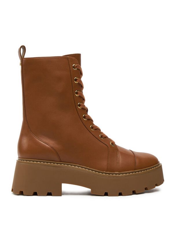 MICHAEL Michael Kors Botki Combat Boot 40T4BKFE6L Brązowy. Kolor: brązowy. Materiał: skóra