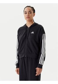 Adidas - adidas Bluza Essentials 3-Stripes JE0052 Czarny Regular Fit. Kolor: czarny. Materiał: bawełna