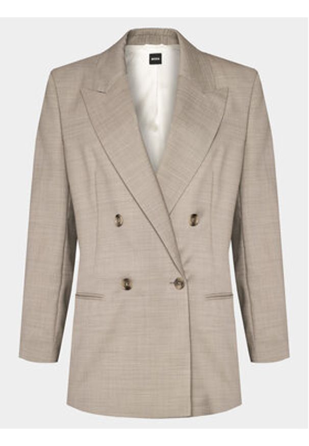BOSS - Boss Marynarka Jarmina 50505587 Beżowy Relaxed Fit. Kolor: beżowy. Materiał: wełna