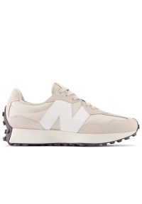 Buty New Balance U327EE - beżowe. Zapięcie: sznurówki. Kolor: beżowy. Materiał: zamsz, guma, skóra, materiał. Szerokość cholewki: normalna #1