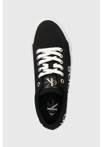 Calvin Klein Jeans tenisówki YW0YW00485.BDS damskie kolor czarny. Nosek buta: okrągły. Zapięcie: sznurówki. Kolor: czarny. Materiał: materiał. Szerokość cholewki: normalna #4