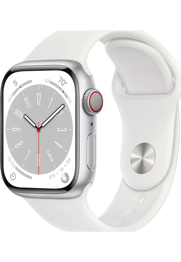 APPLE - Smartwatch Apple Watch 8 GPS + Cellular 41mm Silver Alu Sport Biały (MP4A3B/A). Rodzaj zegarka: smartwatch. Kolor: biały. Styl: sportowy