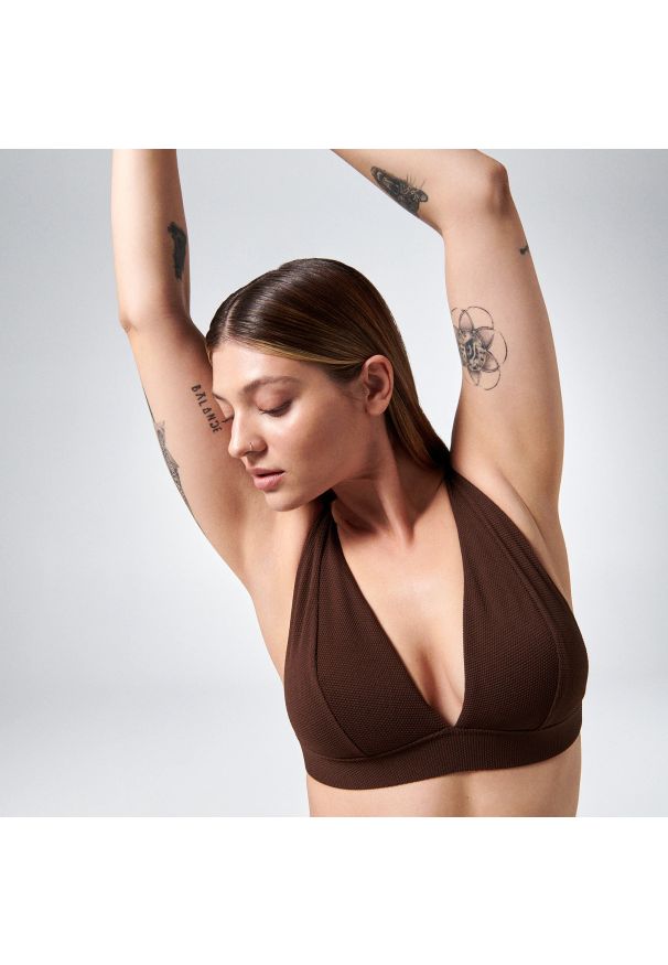 Reserved - Top od bikini - Brązowy. Kolor: brązowy