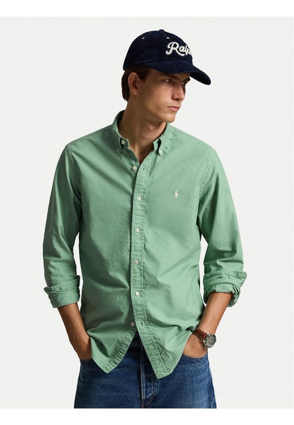 Polo Ralph Lauren Koszula 710805564514 Zielony Regular Fit. Typ kołnierza: polo. Kolor: zielony. Materiał: bawełna