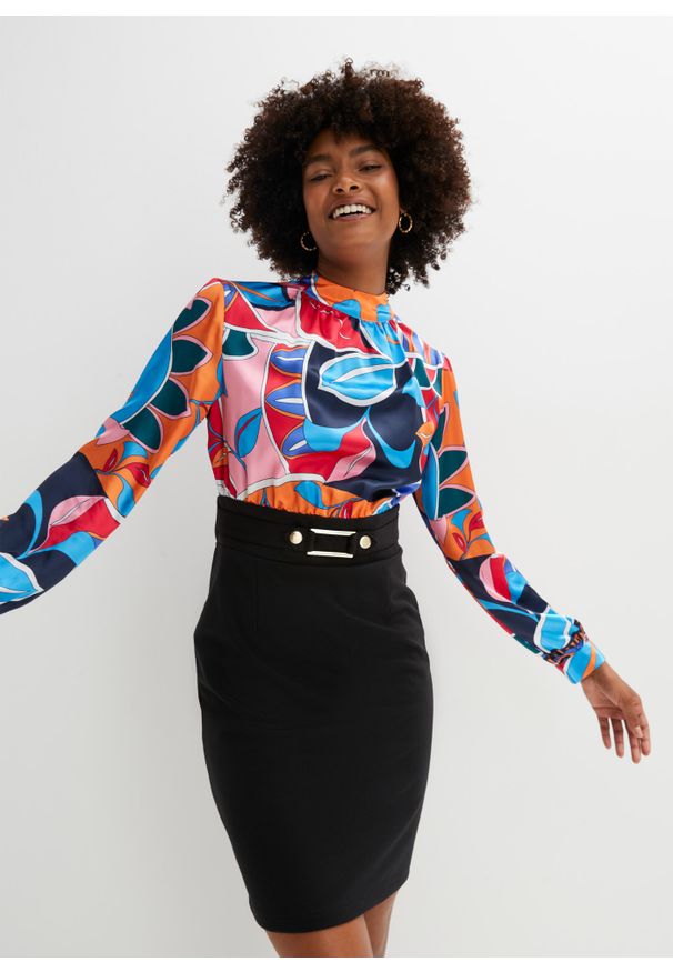 bonprix - Sukienka z bluzką. Kolor: niebieski. Styl: elegancki