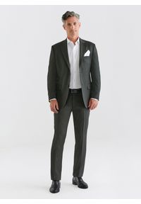 Pako Lorente - PAKO LORENTE – Ciemnozielone spodnie garniturowe z wełną. Kolor: zielony. Materiał: wełna #2