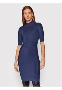 Sukienka dzianinowa Guess. Kolor: niebieski. Materiał: dzianina #1