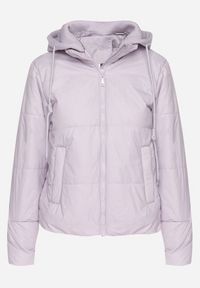 Born2be - Jasnofioletowa Kurtka Pikowana z Materiałowym Kapturem Odpinanym Jasilea. Okazja: na co dzień. Kolor: fioletowy. Materiał: materiał. Styl: casual #7