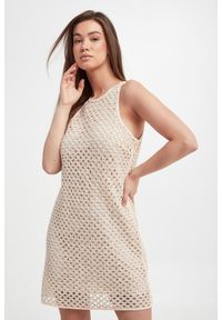 Twinset Milano - Sukienka ażurowa mini TWINSET. Wzór: ażurowy. Długość: mini #6