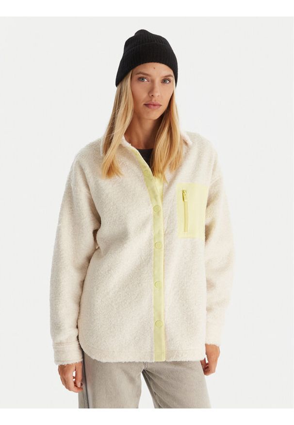 Roxy Polar Chloe Kim Polar Shacket ERJPF03231 Écru Regular Fit. Materiał: syntetyk