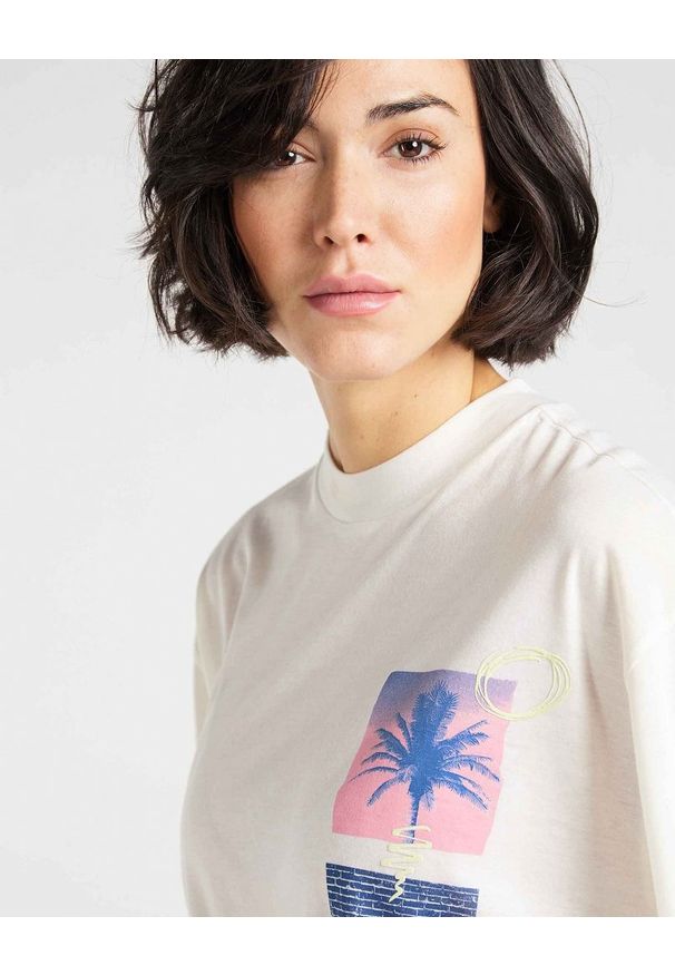 Lee - T-SHIRT DAMSKI LEE OVERSIZED TEE BOYFRIEND FIT ECRU L41SBYNQ 112109158