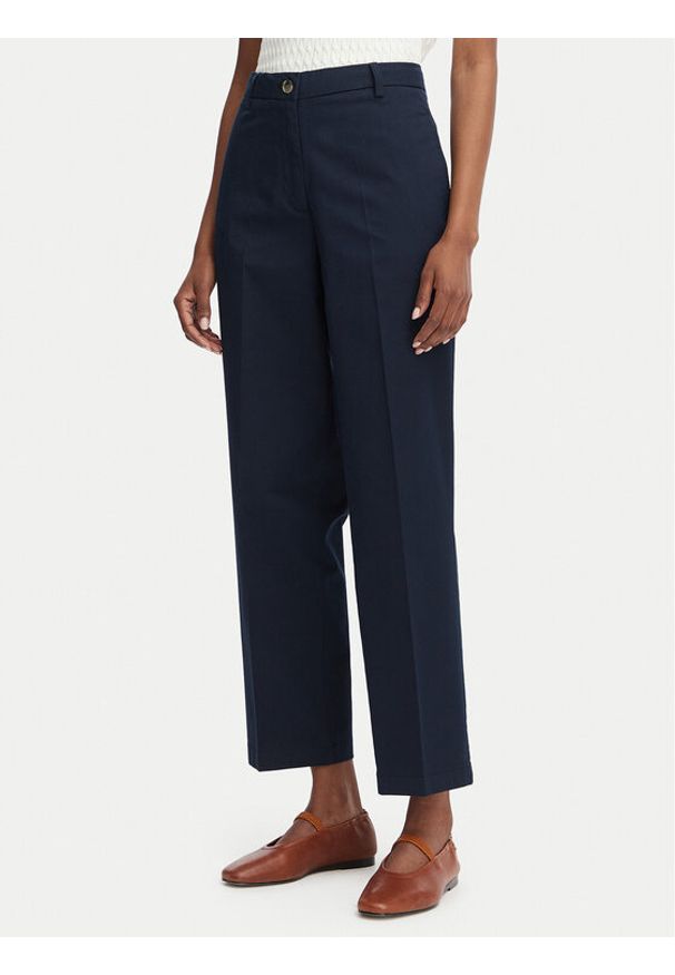 TOMMY HILFIGER - Tommy Hilfiger Chinosy WW0WW52817 Granatowy Slim Fit. Kolor: niebieski. Materiał: syntetyk