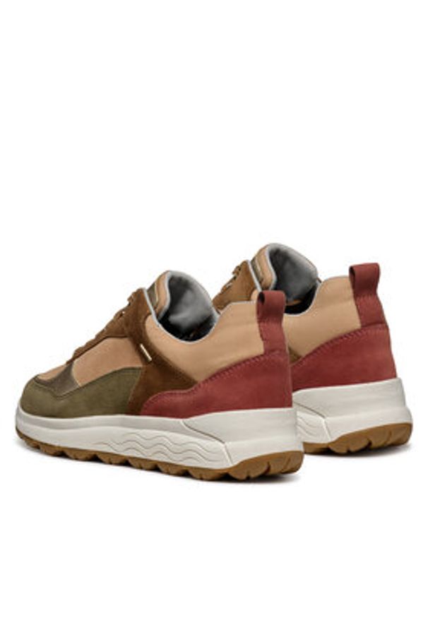 Geox Sneakersy D Spherica 4X4 B Abx D3626D 00022 CB3A8 Brązowy. Kolor: brązowy. Materiał: zamsz, skóra