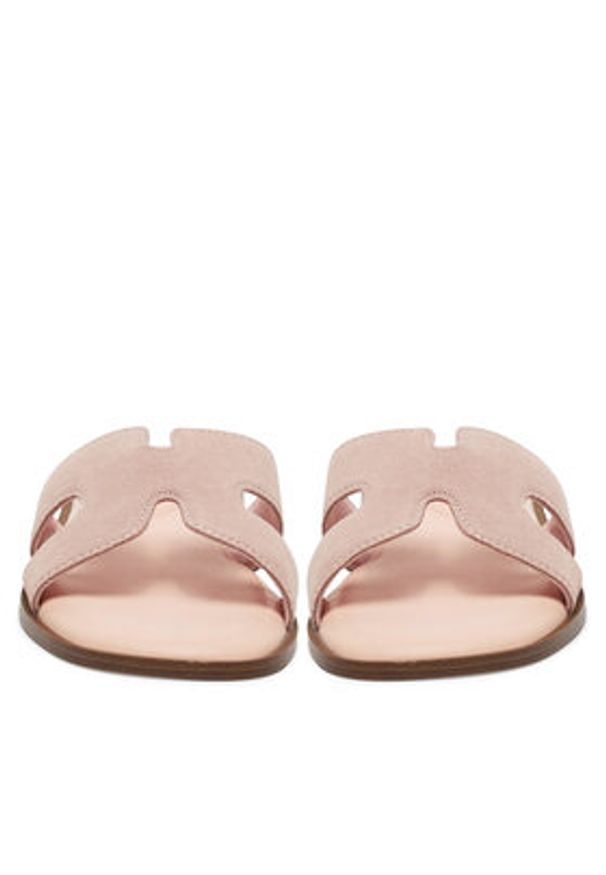 DeeZee Klapki DZ-S8A Różowy. Kolor: różowy. Materiał: skóra, zamsz